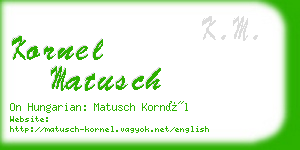 kornel matusch business card